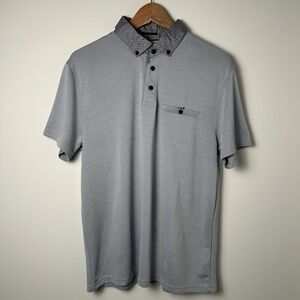 Porter‎ & Ash Men's Modal blend Blue Men's Polo Size L Printed Collar Golf